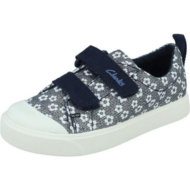 Clarks City Bright T, boys Low-Top Sneakers, Navy Floral Glitter, 4 Child UK