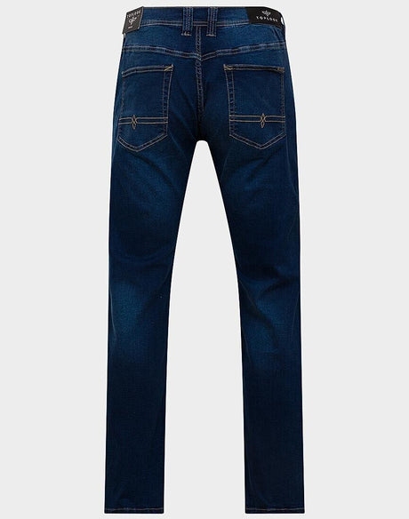 TOPLOOK MENS STONEWASHED TAPERED LEG JEANS