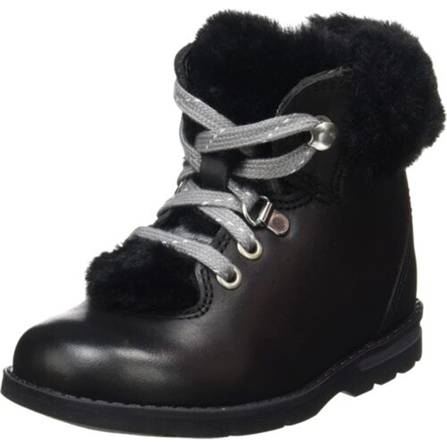 Clarks Dabi Hiker Toddler Leather Boots In Black Standard Fit