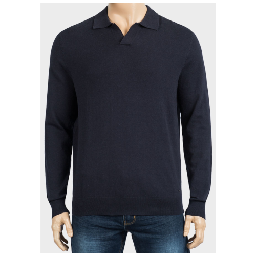 Mens Long Sleeve Collared Knitted Top